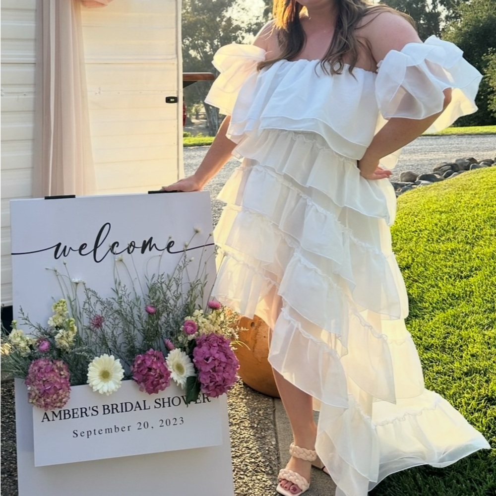 Show Me Your Mumu Brandy Maxi Dress - White Ruffled Off-Shoulder Dress XL